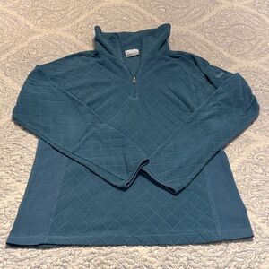Columbia Teal Quilted Half-Zip Pullover